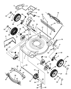Deck Assembly (Standard Wheel) Diagram and Parts List for 7800693-EBTP2265 2010 Briggs and Stratton Lawn Mower